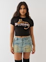 CRYSTAL LEOPARD LOGO BABY TEE