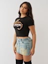 CRYSTAL LEOPARD LOGO BABY TEE