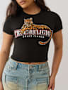 CRYSTAL LEOPARD LOGO BABY TEE