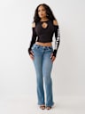 RIBBED CUTOUT LONG SLEEVE TOP
