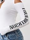 RIBBED CUTOUT LONG SLEEVE TOP