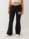 CRYSTAL V WAISTBAND FLARED SWEAT PANT