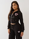 EMBROIDERED SHRUNKEN ZIP HOODIE