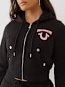 EMBROIDERED SHRUNKEN ZIP HOODIE