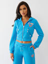 EMBROIDERED SHRUNKEN ZIP HOODIE
