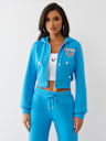 EMBROIDERED SHRUNKEN ZIP HOODIE