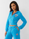 EMBROIDERED SHRUNKEN ZIP HOODIE