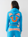 EMBROIDERED SHRUNKEN ZIP HOODIE
