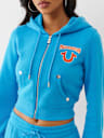 EMBROIDERED SHRUNKEN ZIP HOODIE