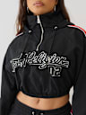 PUFF PRINT NYLON HALF-ZIP JACKET