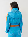 CHAQUETA CON CIERRE MEDIO DE NAILON ESTAMPADO EN RELIEVE