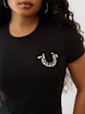 CRYSTAL HORSESHOE CREW TEE