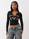 BUDDHA V NOTCH RIBBED LONG SLEEVE TEE