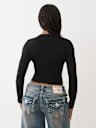 BUDDHA V NOTCH RIBBED LONG SLEEVE TEE