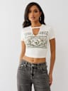 CRYSTAL BUDDHA KEYHOLE BABY TEE