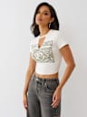 CRYSTAL BUDDHA KEYHOLE BABY TEE
