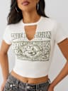 CRYSTAL BUDDHA KEYHOLE BABY TEE