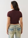 CRYSTAL BUDDHA KEYHOLE BABY TEE