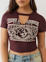 CRYSTAL BUDDHA KEYHOLE BABY TEE