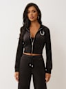 CRYSTAL HORSESHOE VELOUR ZIP HOODIE