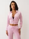 CRYSTAL HORSESHOE VELOUR ZIP HOODIE