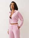 CRYSTAL HORSESHOE VELOUR ZIP HOODIE