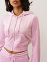 CRYSTAL HORSESHOE VELOUR ZIP HOODIE