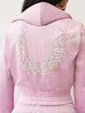 CRYSTAL HORSESHOE VELOUR ZIP HOODIE