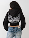 BUDDHA RUCHED SLEEVE ZIP HOODIE