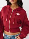 BUDDHA RUCHED SLEEVE ZIP HOODIE
