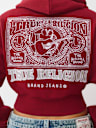 BUDDHA RUCHED SLEEVE ZIP HOODIE