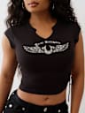 CAMISETA CON CUELLO EN V Y FRUNCIDO LATERAL