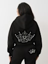 CRYSTAL CROWN RELAXED CROPPED HOODIE 