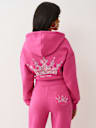 CRYSTAL CROWN RELAXED CROPPED HOODIE 