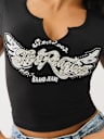 CRYSTAL WING V NOTCH TEE