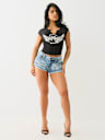 CRYSTAL WING V NOTCH TEE