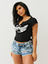 CRYSTAL WING V NOTCH TEE