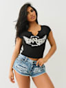 CRYSTAL WING V NOTCH TEE