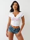 CRYSTAL WING V NOTCH TEE