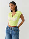 CRYSTAL WING V NOTCH TEE