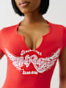 CRYSTAL WING V NOTCH TEE