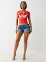 CRYSTAL WING V NOTCH TEE