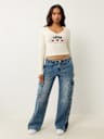 LONG SLEEVE LOGO APPLIQUE BABY TEE