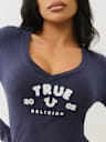LONG SLEEVE LOGO APPLIQUE BABY TEE