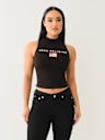 FLAG EMBROIDERED MOCK NECK TANK 