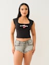 CHERRY SQUARE NECK BABY TEE