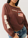 OFF THE SHOULDER EMBROIDERED PULLOVER