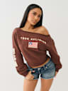 OFF THE SHOULDER EMBROIDERED PULLOVER