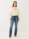 OFF THE SHOULDER EMBROIDERED PULLOVER