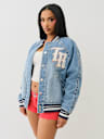CHAQUETA TIPO BOMBER DE MEZCLILLA EXTRAGRANDE